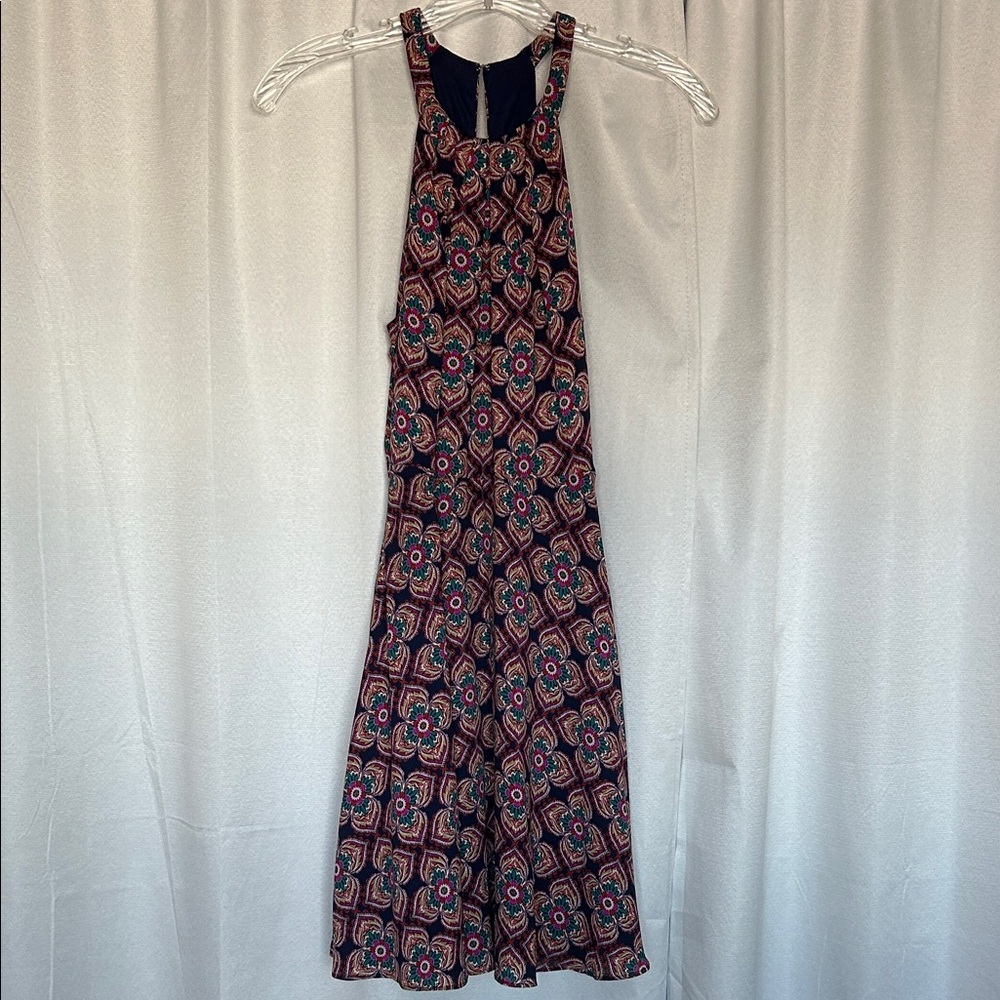 Multicolor Patterned Sleeveless Halter Dress Expr… - image 1